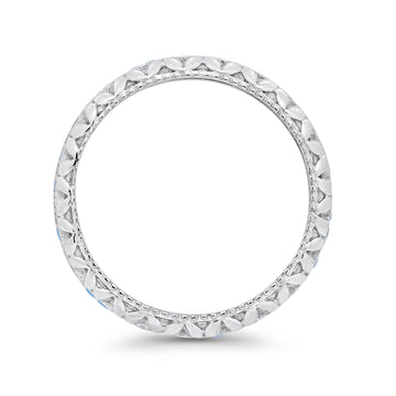 Eternity Style Round Simulated Turquoise Band Ring  925 Sterling Silver